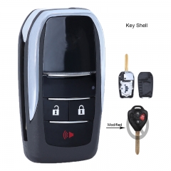 Modified Flip Remote Key Shell Case 2+1 Button for for Toyota Avalon Camry Corolla Matrix Rav4 Yaris