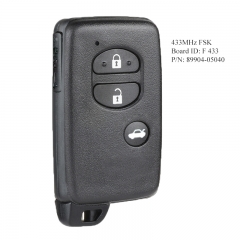 Smart Remote Key FSK 433MHz for Toyota Board ID: F433 OEM P/N: 89904-05040