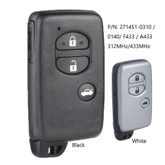 Smart 3 Button Remote Car Key Fob 312MHz / 433MHz for Toyota Camry Crown Mark X Majesta P/N: 271451-0310 / 0140 / F433 / A433