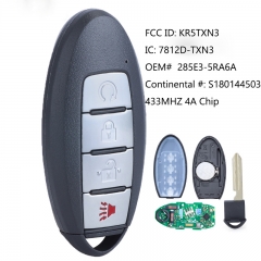 Keyless-Go Smart Remote Key 4B FSK 434MHz PCF7953M / HITAG AES / 4A Chip for Nissan Kicks 2018 -2020 FCC ID: KR5TXN3 S180144503