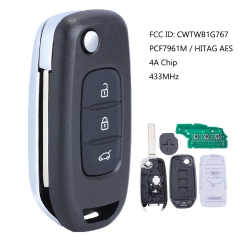 Flip Remote Key for Dacia Duster Remote Key Fob 433MHz PCF7961M Chip for Renault Captur Kadjar Kaptur Logan 2 Megane 3 Symbol FCCID: CWTWB1G767