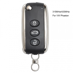 Flip Uncut Smart Remote Key 3 Button 315MHz/433 MHz 46 Chip for Volkswagen Phaeton before 2015 year