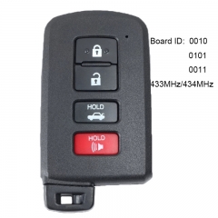 Board ID: 0010 0011 61A651-0101 FCCID: BA7EQ  FSK 433MHz / 434MHz 88 Chip Smart Remote Key Fob for Toyota Auris Yaris Hybrid Auris
