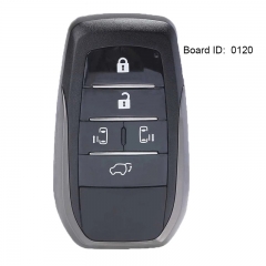 Board ID:  0120 Smart 5 Button Remote Car Key 312MHz /314MHZ /433MHz Fob for Toyota ID71 Chip