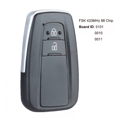 FSK 433MHz / 434MHz 88 Chip Smart Remote Key Fob for Toyota Auris Yaris Hybrid Auris Board ID 0010 0011 61A651-0101 FCCID: BA7EQ 
