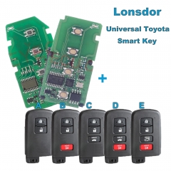 Lonsdor Smart Key Universal Remote Key for Toyota 8A for K518 KH100 KeyTool Support Renew and Rewrite Remote ID: 0020 2110 3330 0010 3950 0410 0440