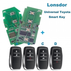 Lonsdor Smart Key Universal Remote Key for Toyota 8A for K518 KH100 KeyTool Support Renew and Rewrite Remote ID: 0020 2110 3330 0010 3950 0410 0440