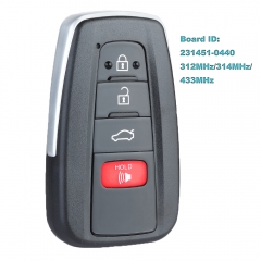 Keyless Smart Remote Key 312/314MHz 433MHz Fob for Toyta FCCID: HYQ14FBF Board# 231451-0440