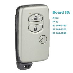 Board ID: A433 F433 27145-0140 / 27145-3370 / 27145-5290 Smart Card Remote Key 314.3MHz/433MHz Fob for Toyota Prado Venza