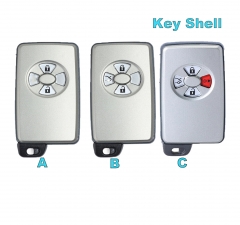 Smart Card Remote Car Key Shell Case Fob 2/3/4 Button With Uncut Blade White Color Only Shell