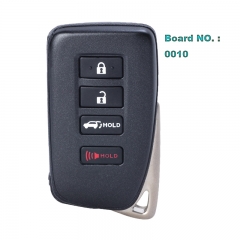 Board ID: 0010 Smart Rmote Key 3+1 Button 433MHz for Lexus SUV 2017-2019 8A Chip TOY12 Blade FCC ID: HYQ14FBB