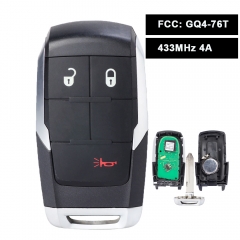 FCC: GQ4-76T Aftermarket Smart Remote Key Fob 2+1B 434MHz 4A for 2019 2020 RAM 2500 3500 4500 5500 P/N:68374994