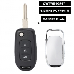 Remote Key Fob 433MHz PCF7961M for Renault Kadjar Captur Megane 3 - VAC102 Blade CWTWB1G767