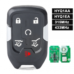 315MHz HYQ1AA, 433MHz HYQ1EA ID46 Chip Smart Remote Key Fob 6 Button for 2015-2018 GMC YUKON