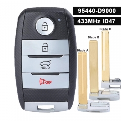 OEM / Aftermarket Keyless-GO Smart Remote Key FSK 433.92MHz ID47 Chip Fob for Kia Sportage 2016 2017 2018 P/N: 95440-D9000, FCCID: TQ8-FOB-4F08