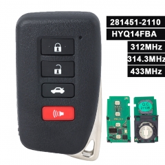Smart  Remote Key 4 B for Lexus GS350 ES300H ES350 GS450H P/N: 89904-78470 FCCID: HYQ14FBA 2110 AG Board