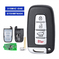 Smart Remote Key 4 Button Replacement Fob 315MHz PCF7952 ID46 Chip for Hyundai Kia 2011-2017 FCC: SY5HMFNA04