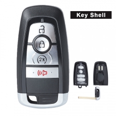 Smart Remote Key Shell Case With 4 Buttons + Uncut Insert Blade- FOB for Ford Fusion Explorer Expedition Edge Mustang