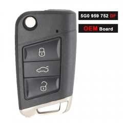 OEM Board  5G0959752DF 5G0 959 752DF Smart Keyless Go Remote Key Fob 434MHz 3 Button for Volkswagen Golf