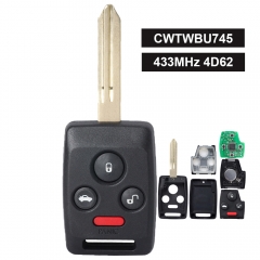 CWTWBU745 Remote Key Fob 433MHZ 4D62 Chip ( Original remote control board）for Subaru Legacy Tribeca Outback 2006 2007 2008 2009