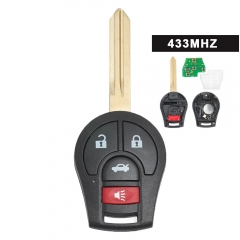 Remote Key 4 Button 433MHz ID46 for Nissan