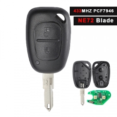 Remote Key 2 Button 433MHz PCF7946 Chip for Renault Vivaro Master