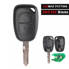 Remote Key 2 Button 433MHz PCF7946 Chip for Renault Renault Kangoo 2003-2008