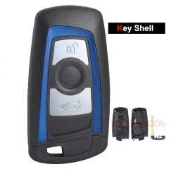 Blue Replacement Smart Remote Key Shell Case 3 Button for BMW YGOHUF5662 Uncut HU100R