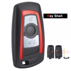 Replacement Smart Remote Key Shell Case 3 Button for BMW YGOHUF5662 Uncut HU100R Red