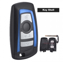 Blue Replacement Smart Remote Key Shell Case 4 Button for BMW YGOHUF5662 Uncut HU100R
