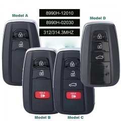 8990H-12010, 8990H-02030 Smart Remote Smart Key 312/314.3MHz 4A Chip for Toyota Corolla FCC ID: HYQ14FBN