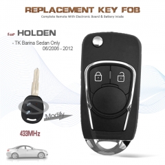 Upgrade Remote Key 2 Button 433MHz ID46 Fob for Holden TK Barina SEDAN 2006-2012 DWO5R Blade
