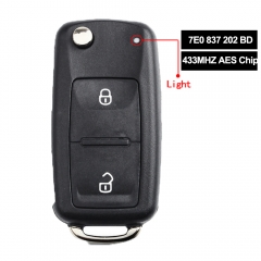 7E0837202BD/ 7E0 837 202BD for Volkswagen Amarok Transporter T6 Remote Key Fob 433MHz ASK MQB Chip