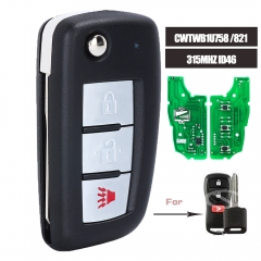Upgraded Remote Key Fob 315MHz ID46 for Nissan & Infiniti FCC ID: KBRASTU15 or CWTWB1U758 or CWTWB1U821