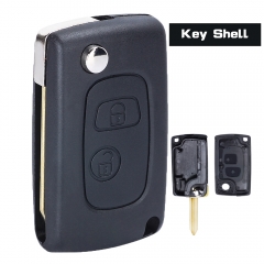 Modified Flip Remote Key Shell 2 Button for Peugeot Citroen SX9