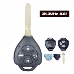 Remote Key Fob 4 Button 314.3MHz 4D67 Chip for Toyota Alphard 2005-2009
