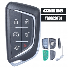 YG0G20TB1 Smart Remote Key 6 Button ASK 433MHZ ID49 Fob for Cadillac Escalade 2021 2022 , PN: 13546300, 13541571, 13538864