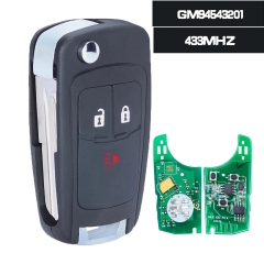 OEM / Aftermarket GM94543201 Flip Remote Car Key FOB 3 Button 433Mhz NO CHIP / 315MHz ID46 for Chevrolet Spark 2013 2014 2015 2016