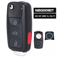 FCC: NBG010180T 5K0837202A, 5K0837202AE Remote Key 315MHz ID48 Chip 3+1B Fob for Volkswagen Golf GTI Jetta Touareg Passat