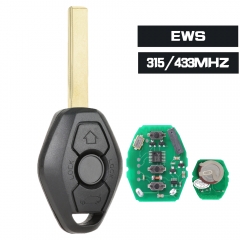 Rechargeable Battery EWS Remote Key 3 Button 315MHz / 433MHz With Chip ID44 for BMW 3 5 X series