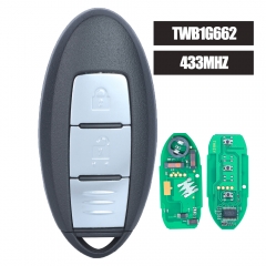 Smart Remote Key 2 Button Fob for Nissan Micra / Juke / Leaf - TWB1G662 433MHz