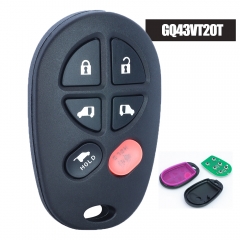 GQ43VT20T Remote Car Key 5+1 Button for TOYOTA Sienna 2004 -2013