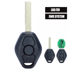 LX8 FZV EWS Remote Key 3 Button 315MHZ/433MHZ ID44 Chip for BMW HU92 Blade