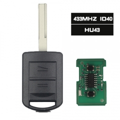 Remote Key 2 Button 433.92MHz Chip ID40 for Vauxhall Opel Holden HU43 Blade