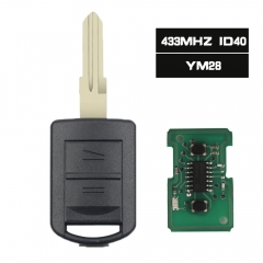 Remote Key 2 Button 433.92MHz Chip ID40 for Vauxhall Opel Holden YM28