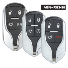 Smart Remote Key Fob Light Button 4 Button ASK 433.92MHz ID46 for Maserati Ghibli Quattroporte - FCC: M3N-7393490,M3N7393490