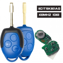 6C1T15K601AG Cheap Remote Key FOB 3 Button 433MHz 4D63 Chip for Ford Transit WM VM 2006-2014 FO21