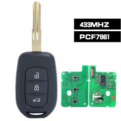 Remote Key Fob 3 Button 433MHz PCF7961 for Renault Duster Dokker Trafic Master