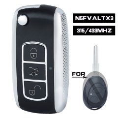 Upgraded Flip Remote Key Fob 315MHz/433MHz ID73 for Land Rover Discovery - N5FVALTX3
