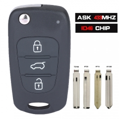 Remote Key 3 Button 433MHz With ID46 Chip for Hyundai i30 ix35 Elantra Tucson Sonata NF